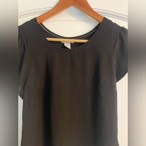 H&M Sheer Black Women's Short Sleeve Blouse
